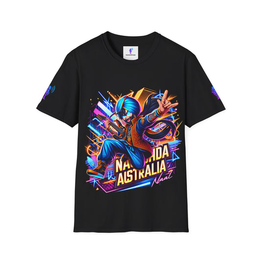 T-Shirt Anime Punjabi Rockstar Nachda Australia Naal Neon Lights