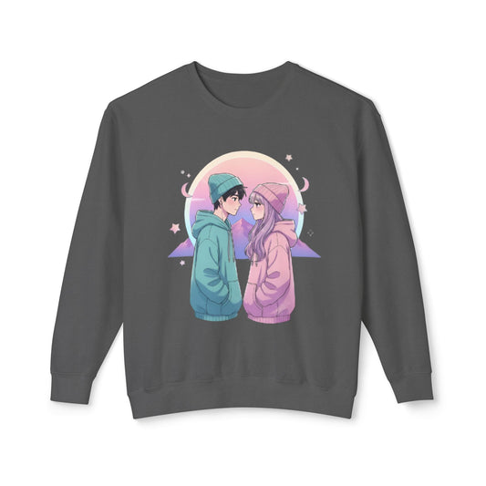 Couples Love Graphic Sweatshirt - Unisex Lightweight Crewneck