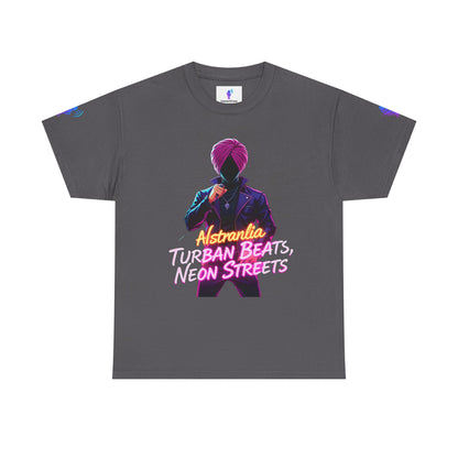 Punjabi Performer Tee with Neon Turban Aura