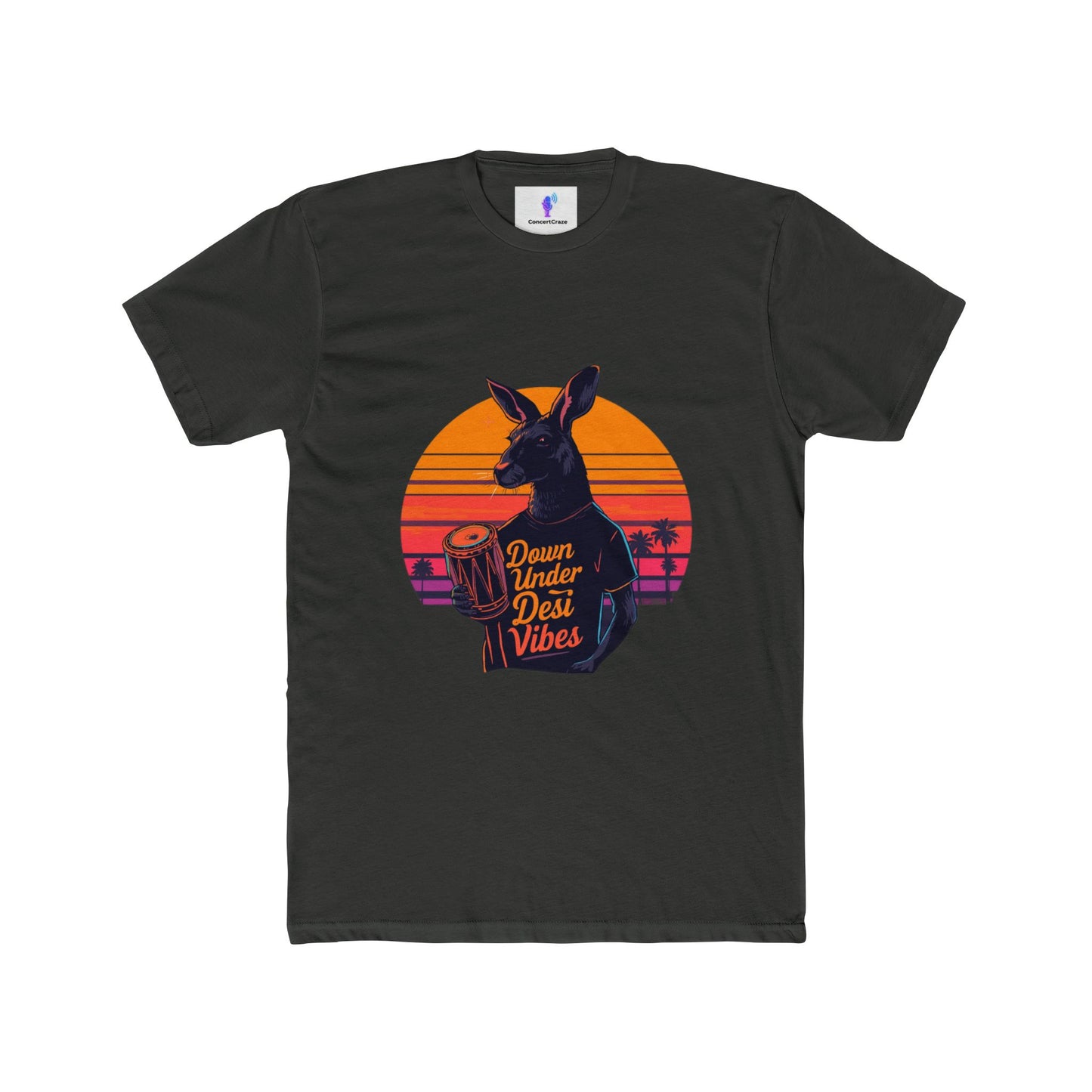 Crew Tee with &quot;Down Under Desi Vibe&quot; Kangaroo Design
