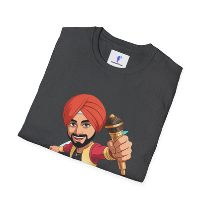 T-Shirt Anime Punjabi Character Glowing Mic Nachdi Vibe Global Tribe