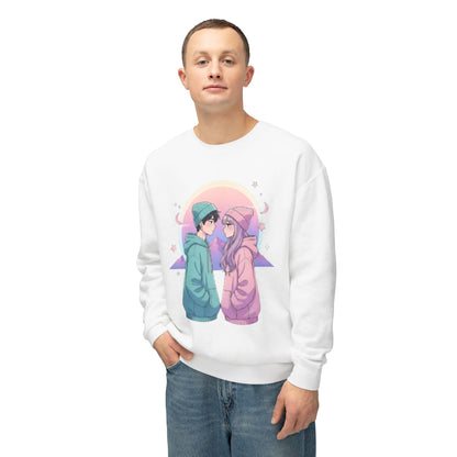 Couples Love Graphic Sweatshirt - Unisex Lightweight Crewneck
