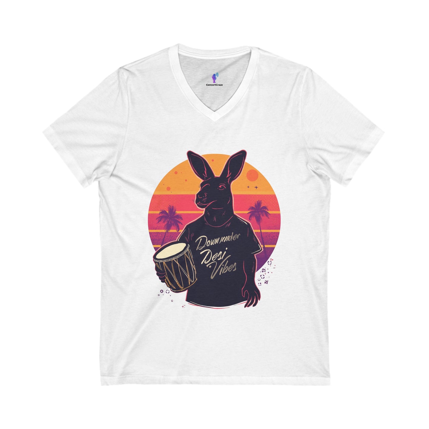 V-Neck Tee Kangaroo Down Under Desi Vibes T-Shirt