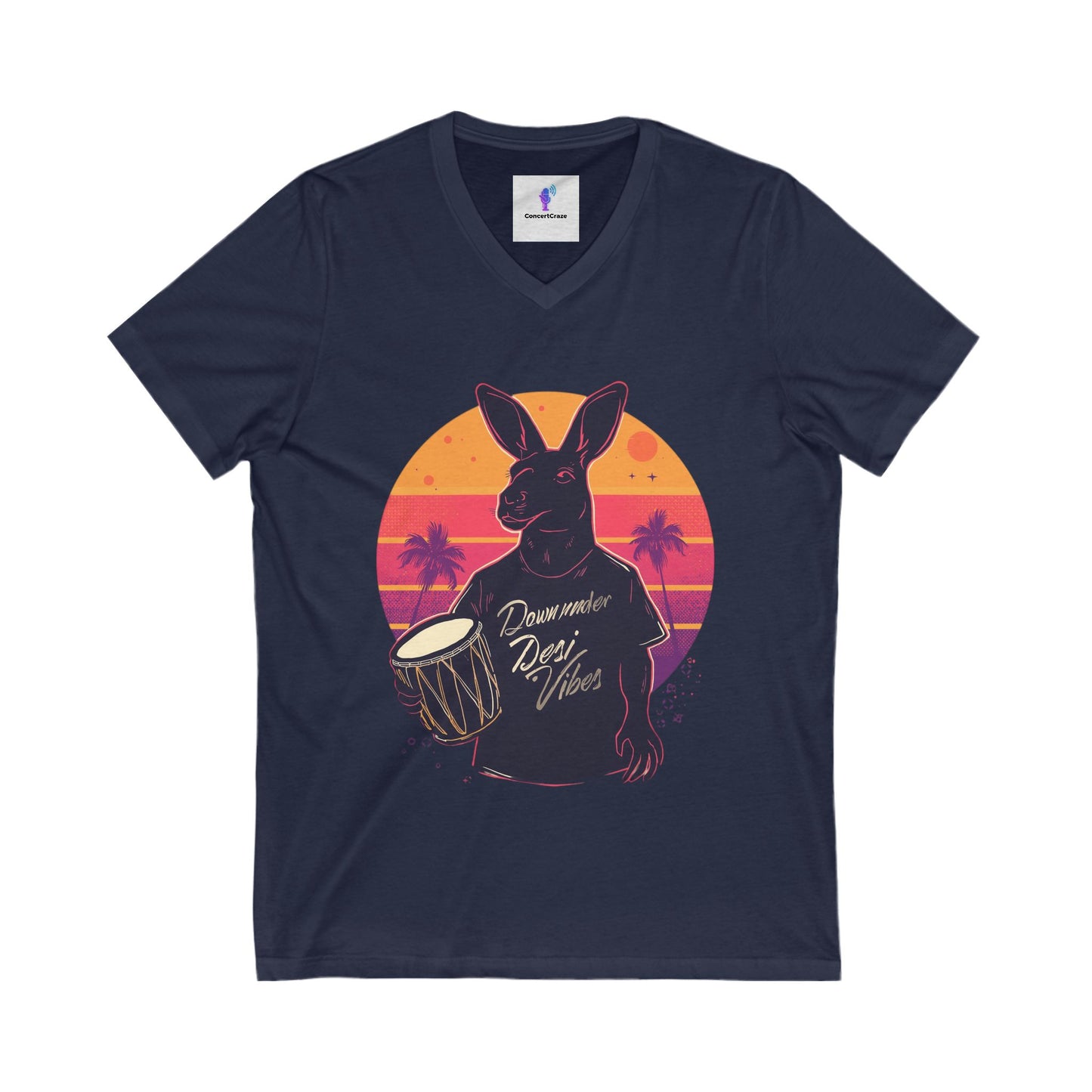 V-Neck Tee Kangaroo Down Under Desi Vibes T-Shirt