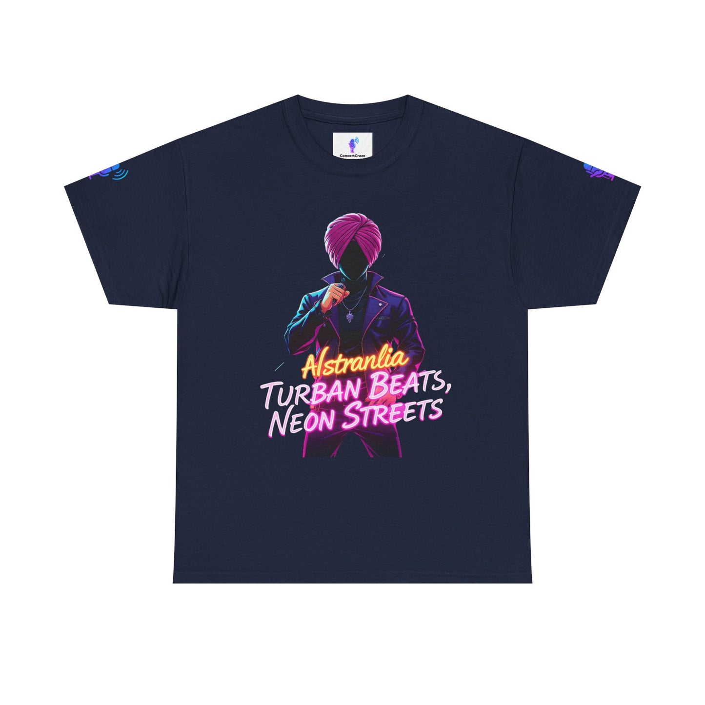 Punjabi Performer Tee with Neon Turban Aura