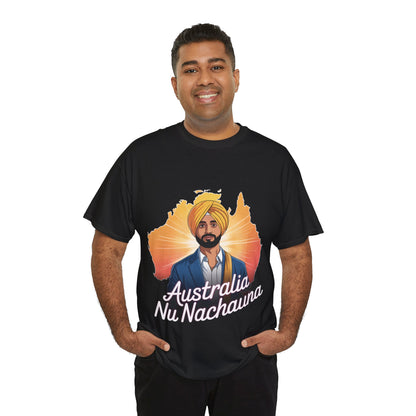 T-Shirt Anime Style Punjabi Singer Australia Map Neon Font Tee