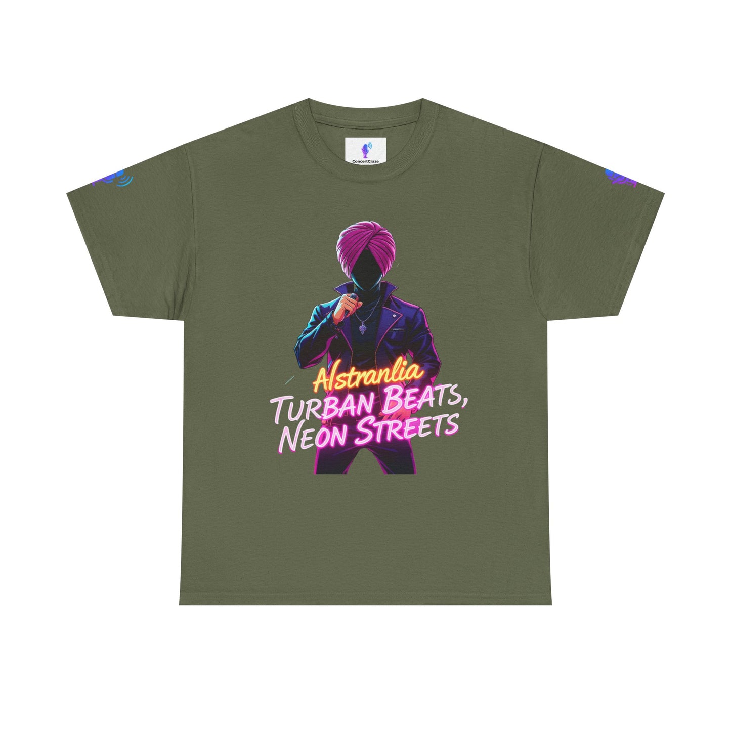 Punjabi Performer Tee with Neon Turban Aura
