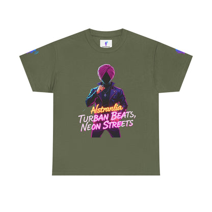 Punjabi Performer Tee with Neon Turban Aura