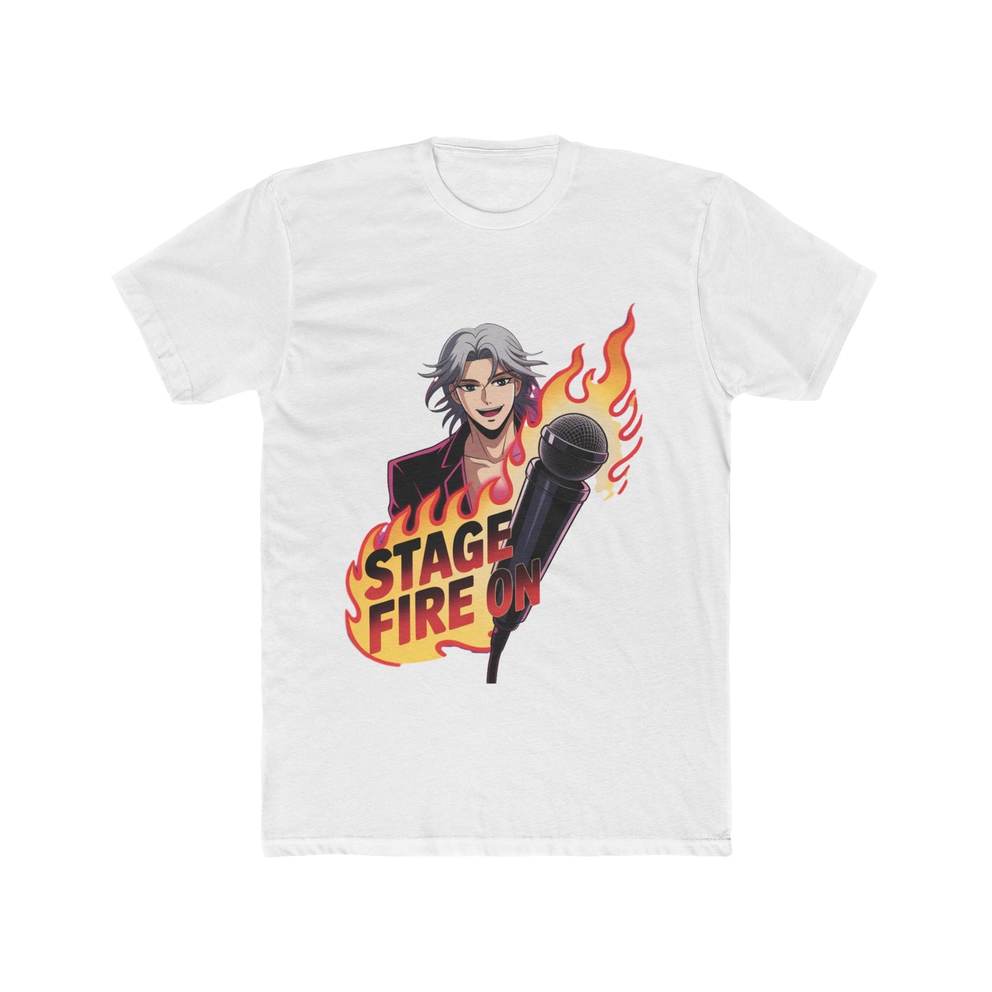 Stage Fire On Graphic Tee, Cool Music Shirt, Fun Gift for Musicians, Concert Outfit, Unisex Cotton Crew Tee