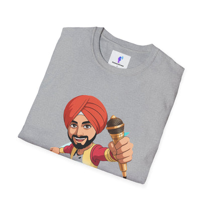 T-Shirt Anime Punjabi Character Glowing Mic Nachdi Vibe Global Tribe