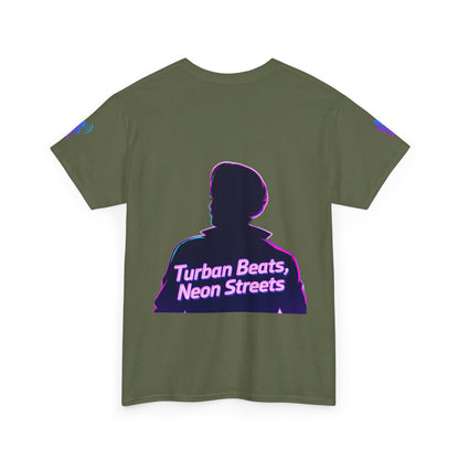 Punjabi Performer Tee with Neon Turban Aura