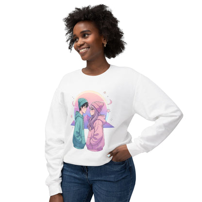 Couples Love Graphic Sweatshirt - Unisex Lightweight Crewneck