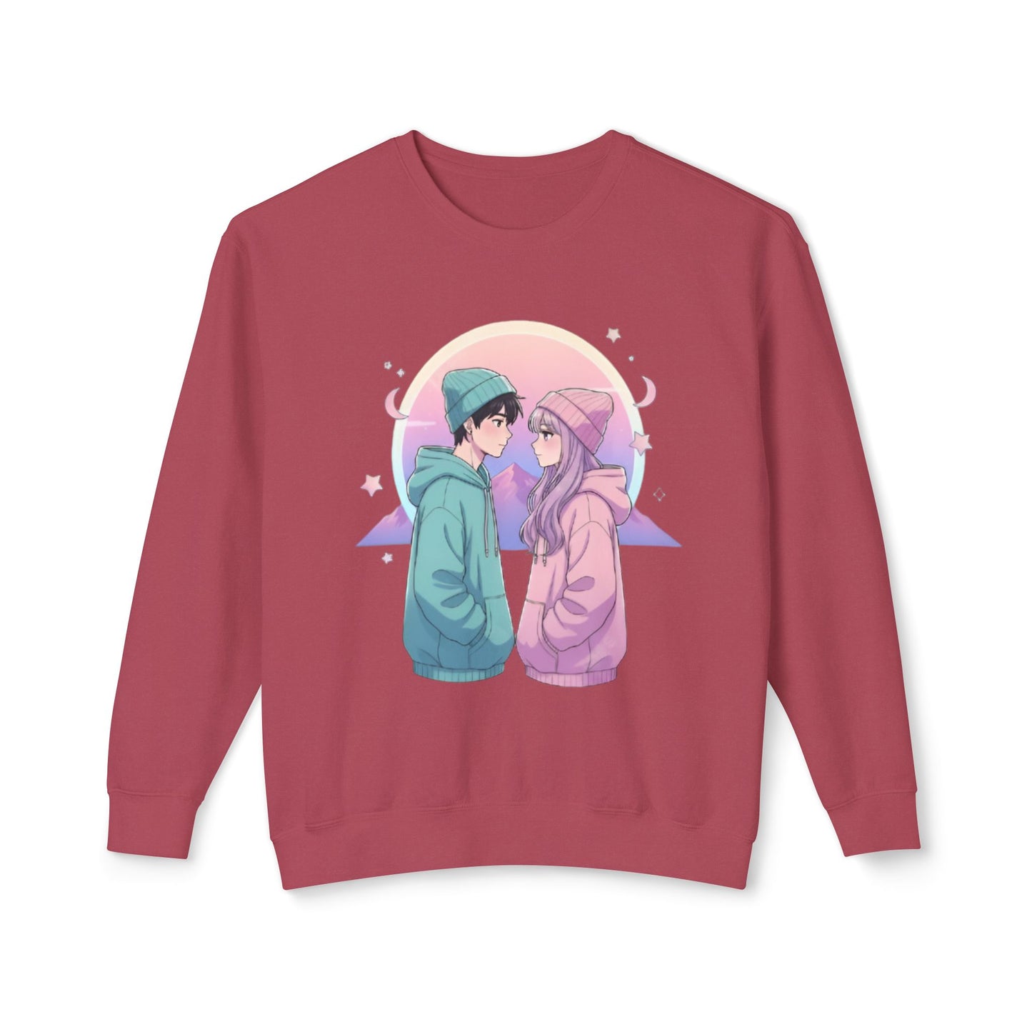 Couples Love Graphic Sweatshirt - Unisex Lightweight Crewneck