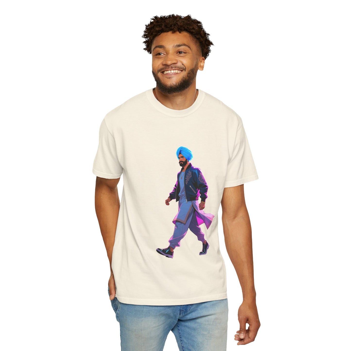 Garment-Dyed T-shirt Anime Punjabi Character Swag On Stage Tee