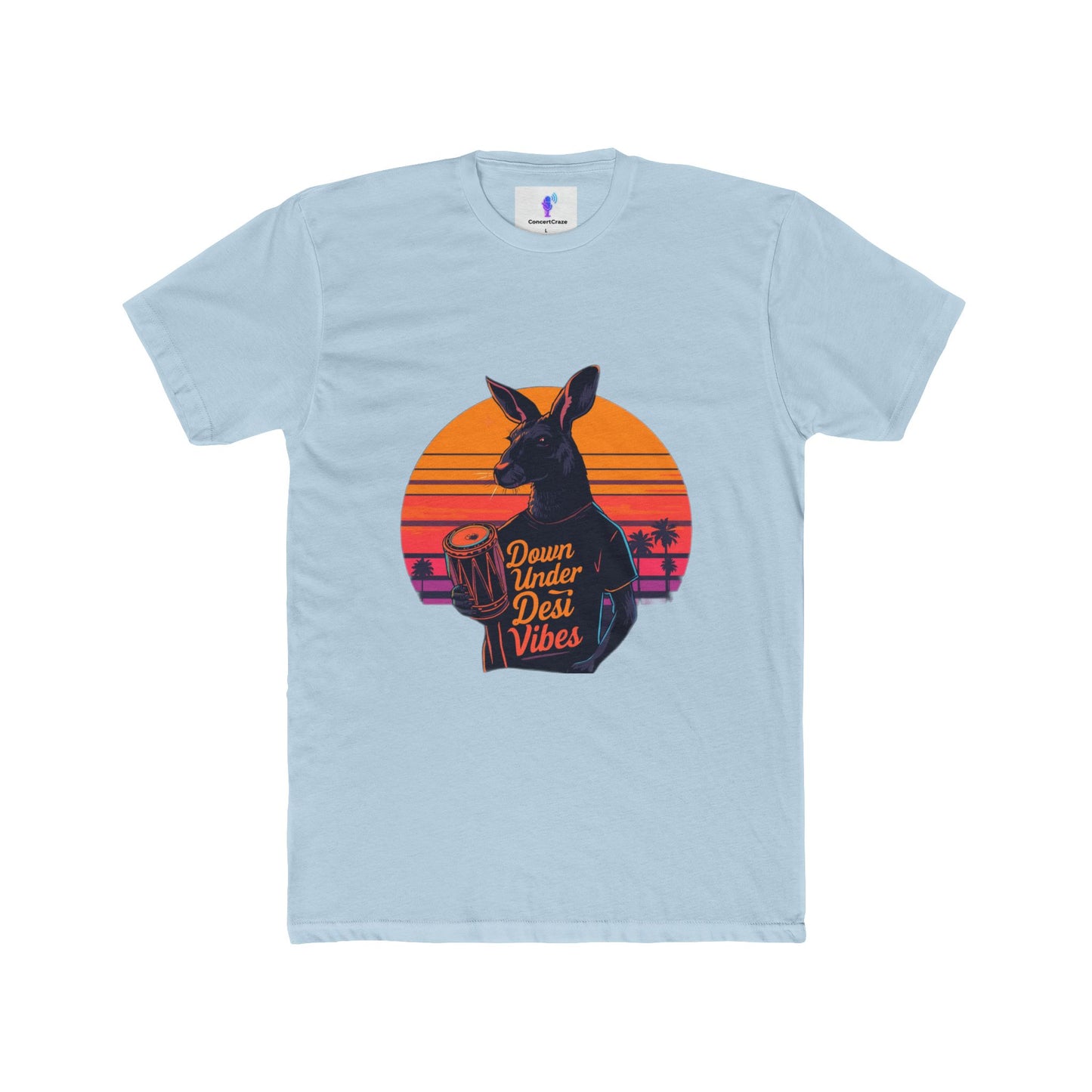 Crew Tee with &quot;Down Under Desi Vibe&quot; Kangaroo Design