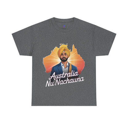 T-Shirt Anime Style Punjabi Singer Australia Map Neon Font Tee
