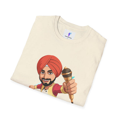 T-Shirt Anime Punjabi Character Glowing Mic Nachdi Vibe Global Tribe