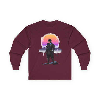 Retro Futuristic Long Sleeve Tee for Gamers