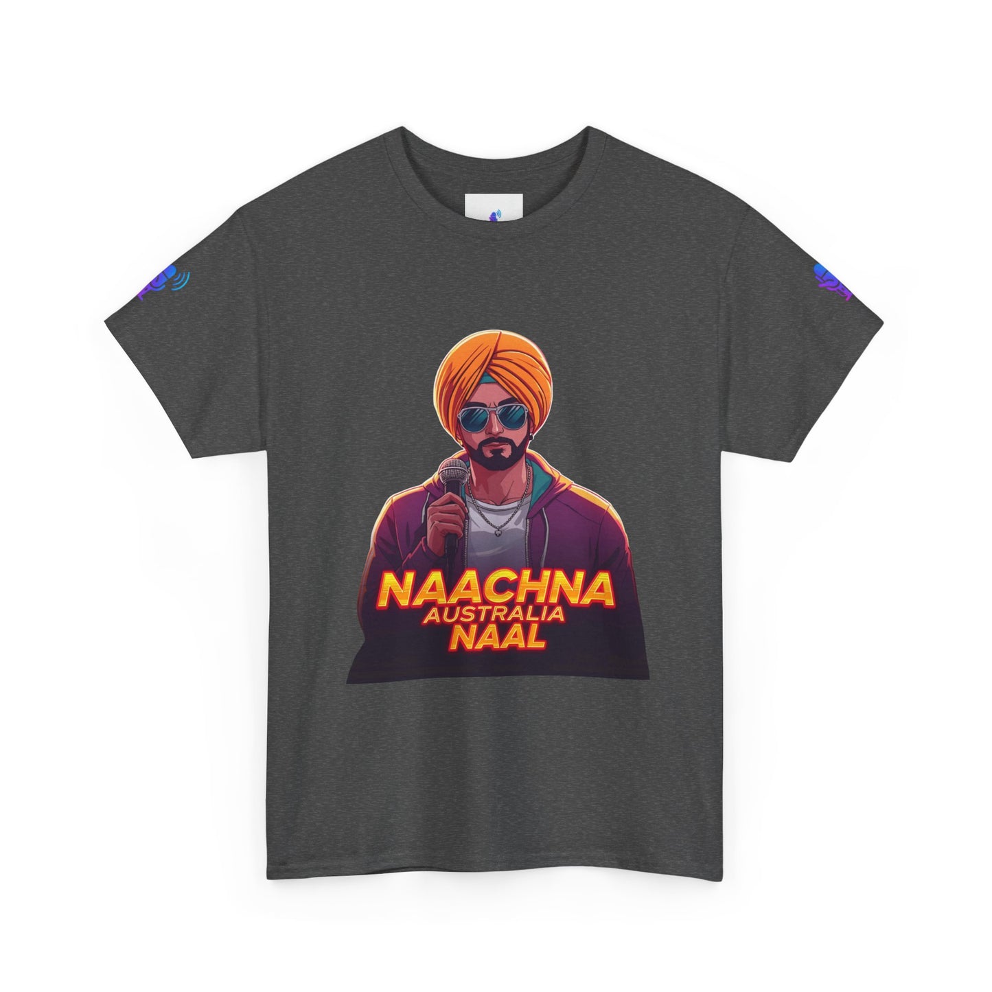 T-Shirt - Anime Punjabi Singer Neon Turban Mic Cyberpunk Stage Lights
