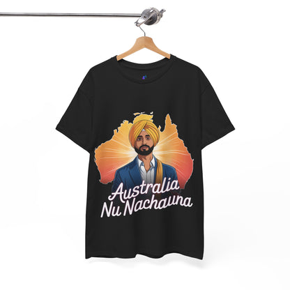 T-Shirt Anime Style Punjabi Singer Australia Map Neon Font Tee