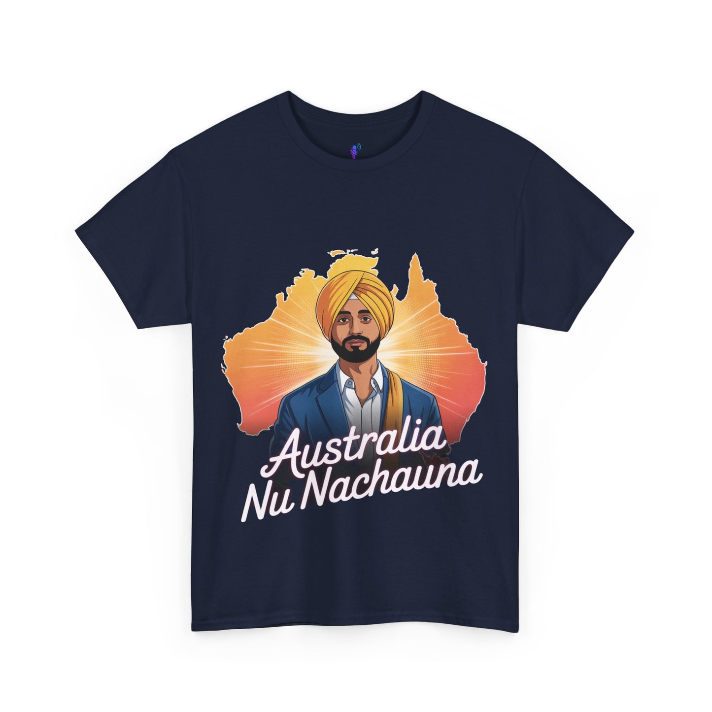 T-Shirt Anime Style Punjabi Singer Australia Map Neon Font Tee