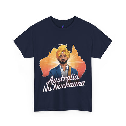 T-Shirt Anime Style Punjabi Singer Australia Map Neon Font Tee