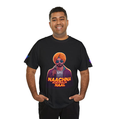 T-Shirt - Anime Punjabi Singer Neon Turban Mic Cyberpunk Stage Lights