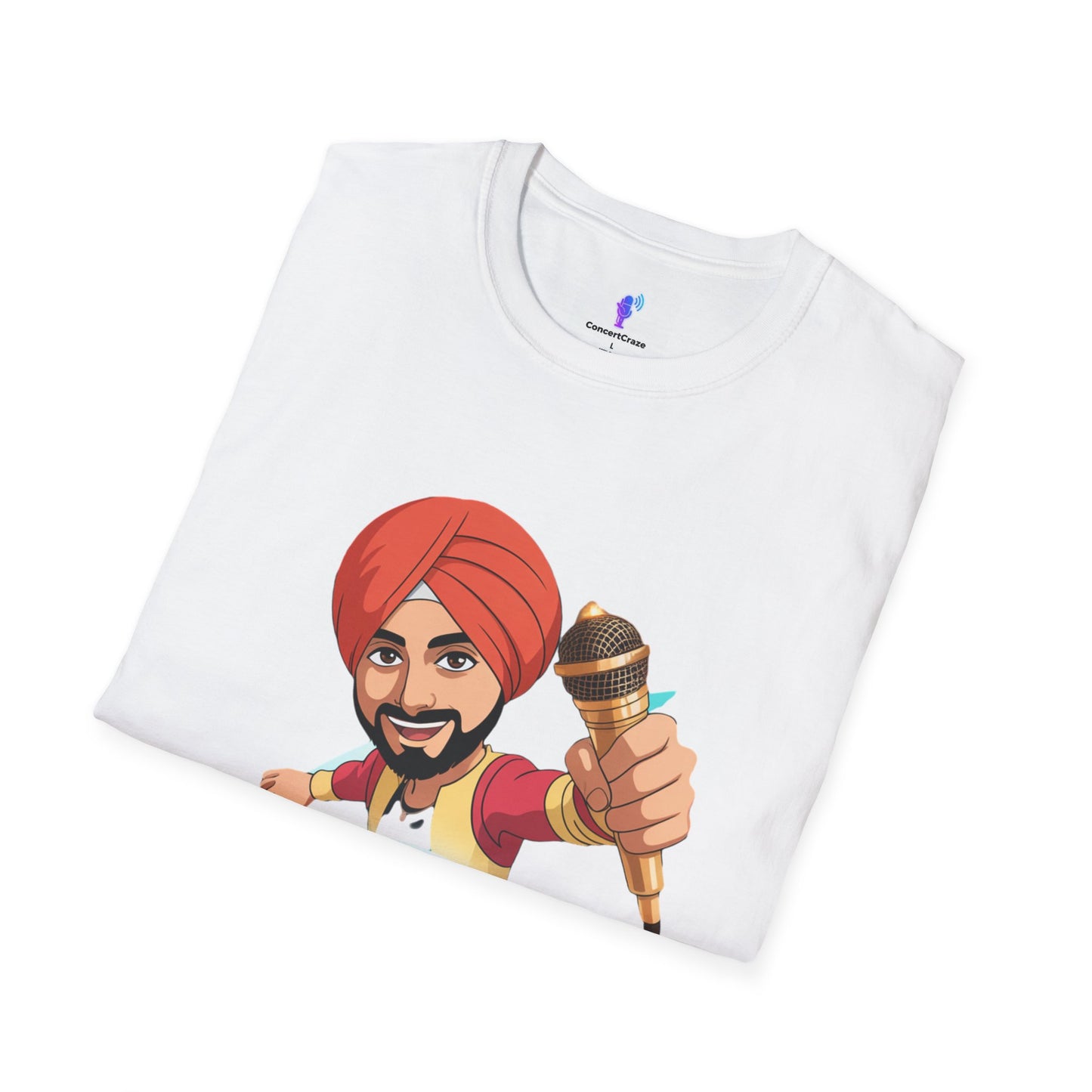T-Shirt Anime Punjabi Character Glowing Mic Nachdi Vibe Global Tribe