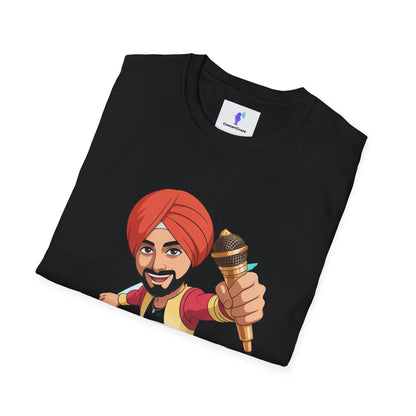 T-Shirt Anime Punjabi Character Glowing Mic Nachdi Vibe Global Tribe
