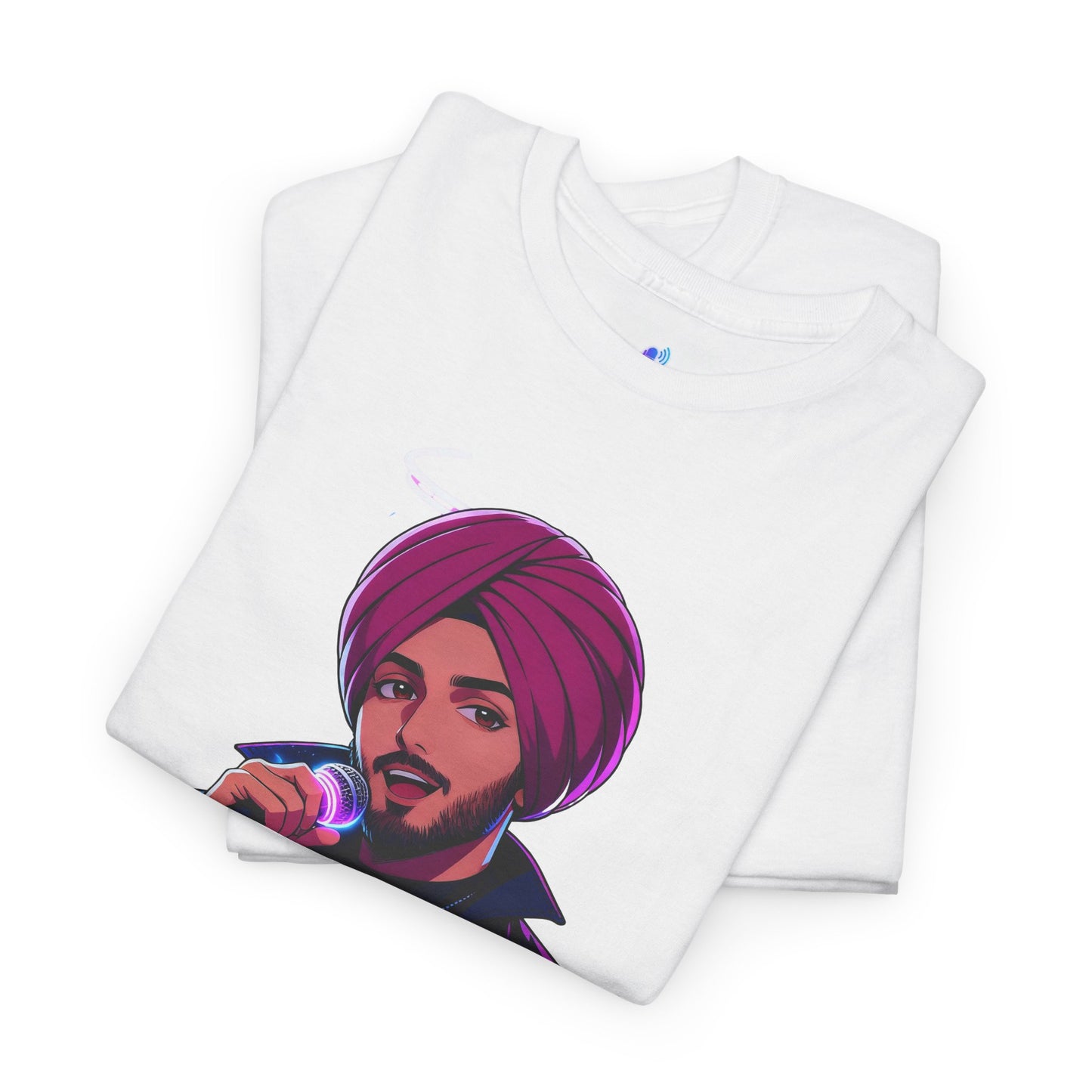 Anime Punjabi Singer Tee - Glow Vibe Repeat Neon Font Shirt