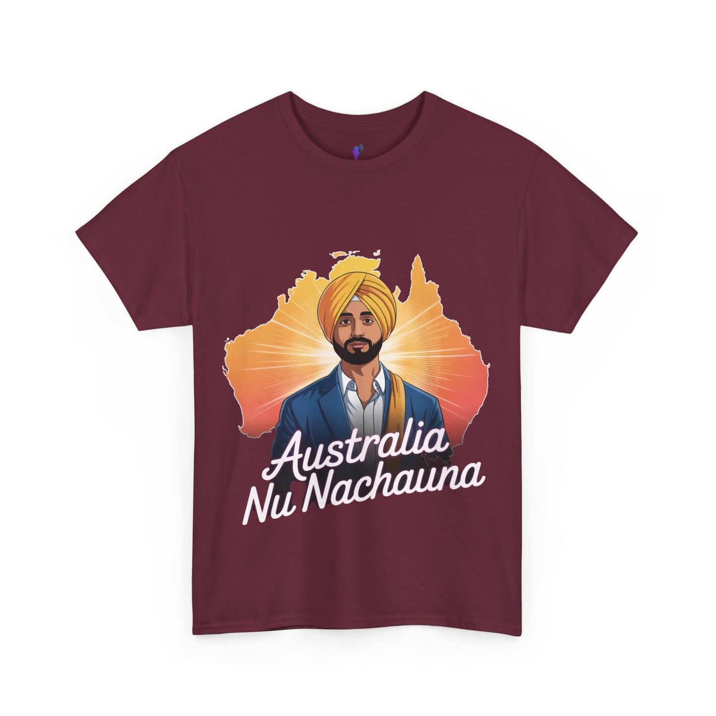 T-Shirt Anime Style Punjabi Singer Australia Map Neon Font Tee