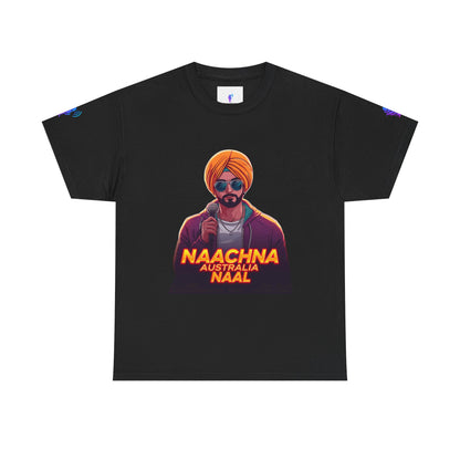 T-Shirt - Anime Punjabi Singer Neon Turban Mic Cyberpunk Stage Lights
