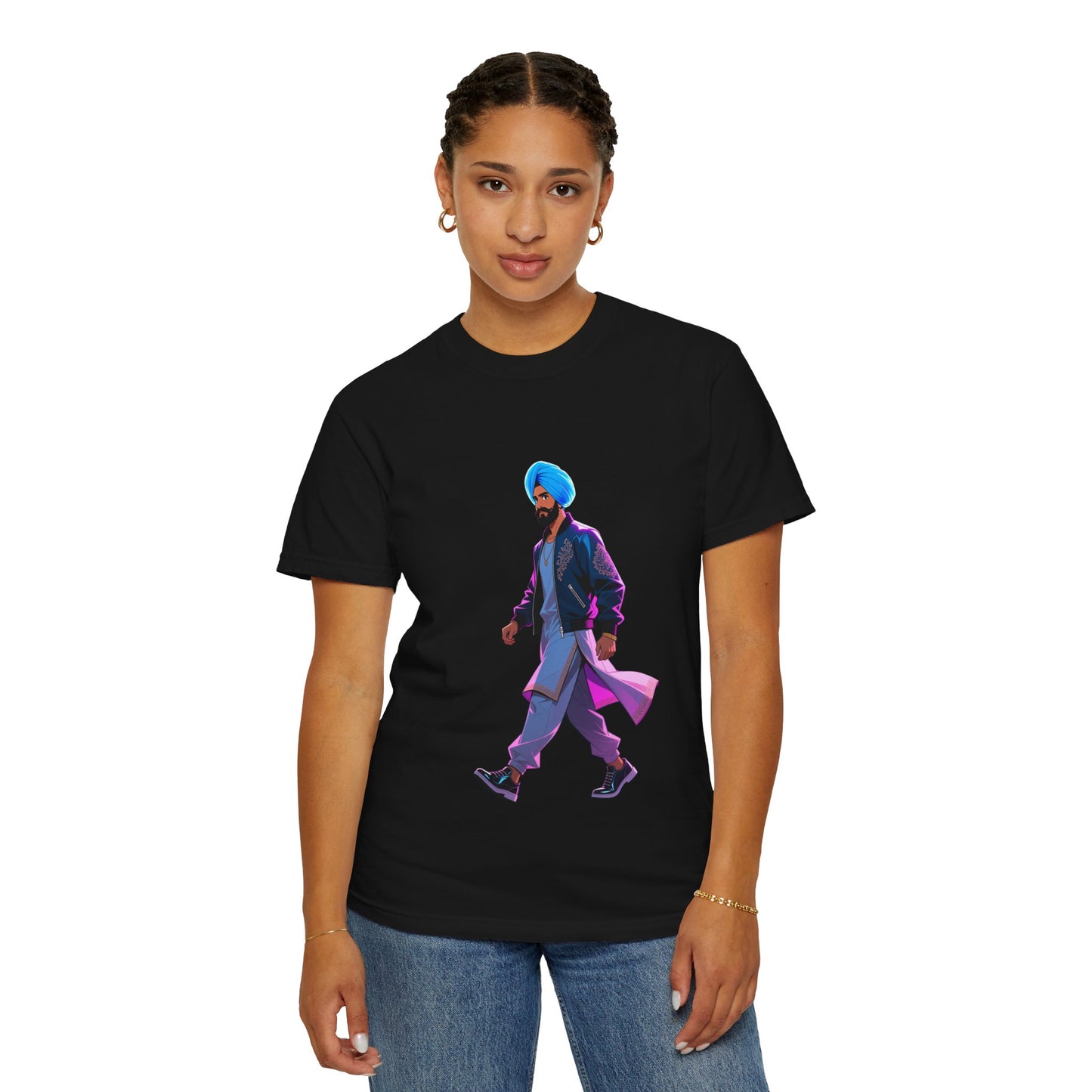 Garment-Dyed T-shirt Anime Punjabi Character Swag On Stage Tee