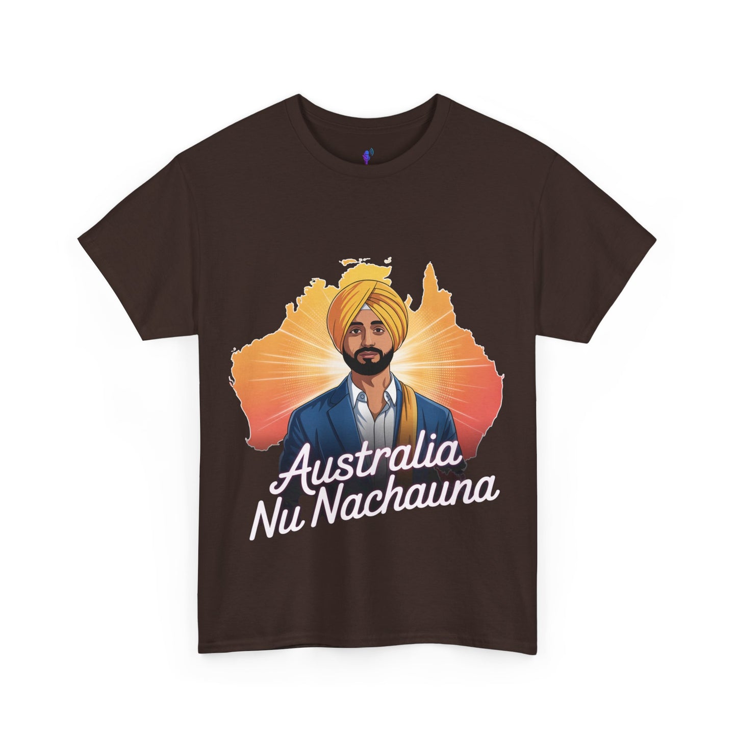 T-Shirt Anime Style Punjabi Singer Australia Map Neon Font Tee