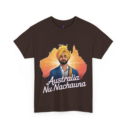 T-Shirt Anime Style Punjabi Singer Australia Map Neon Font Tee