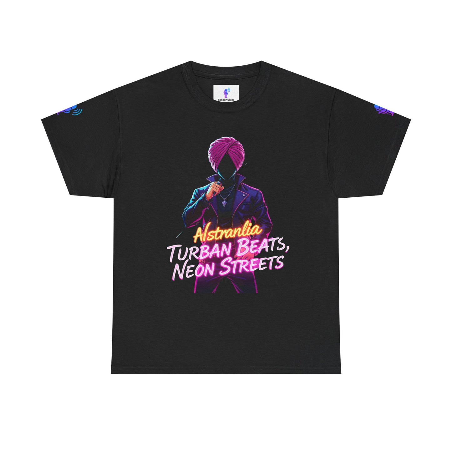 Punjabi Performer Tee with Neon Turban Aura
