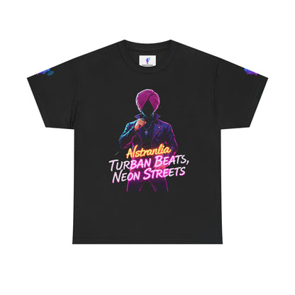 Punjabi Performer Tee with Neon Turban Aura
