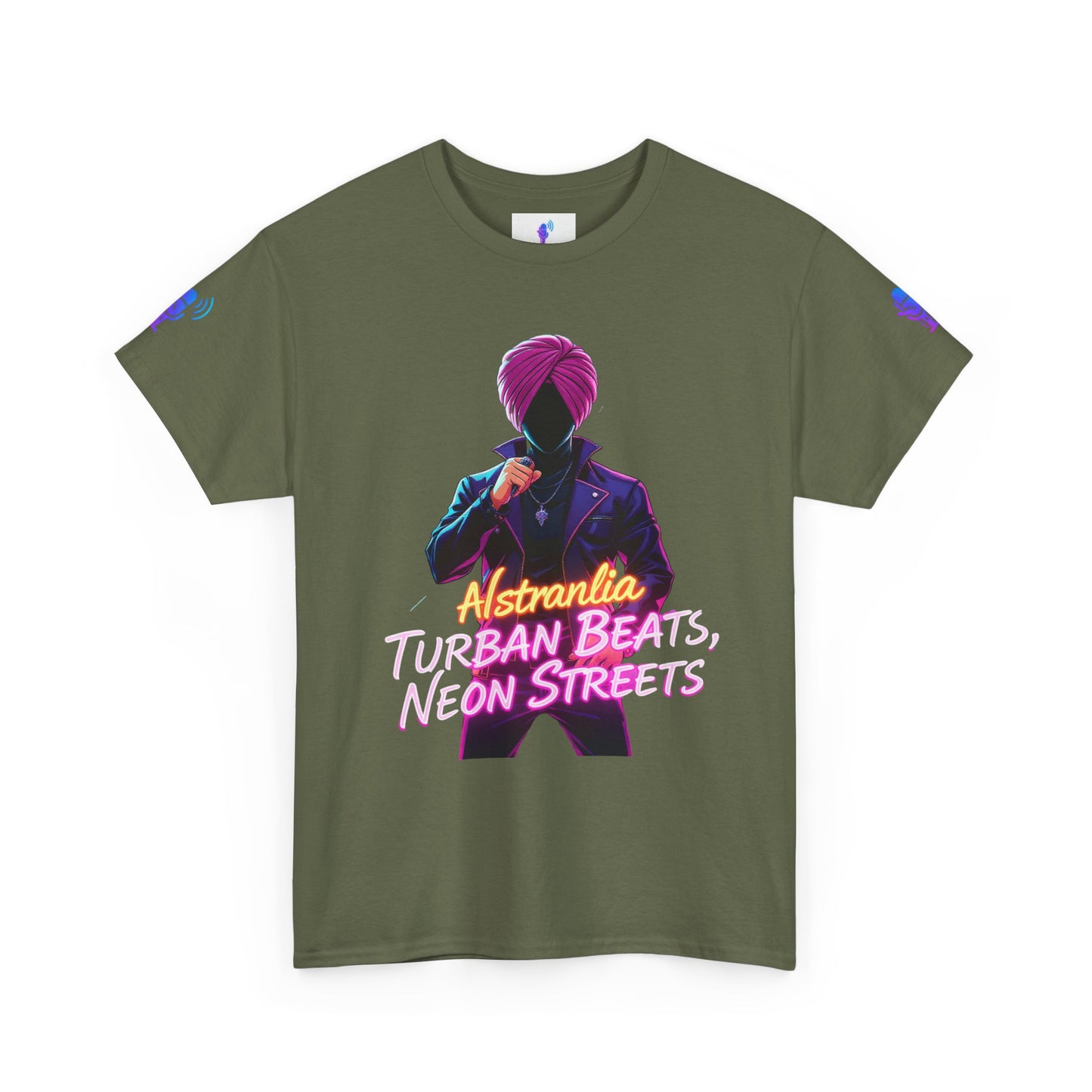 Punjabi Performer Tee with Neon Turban Aura