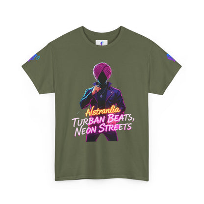 Punjabi Performer Tee with Neon Turban Aura