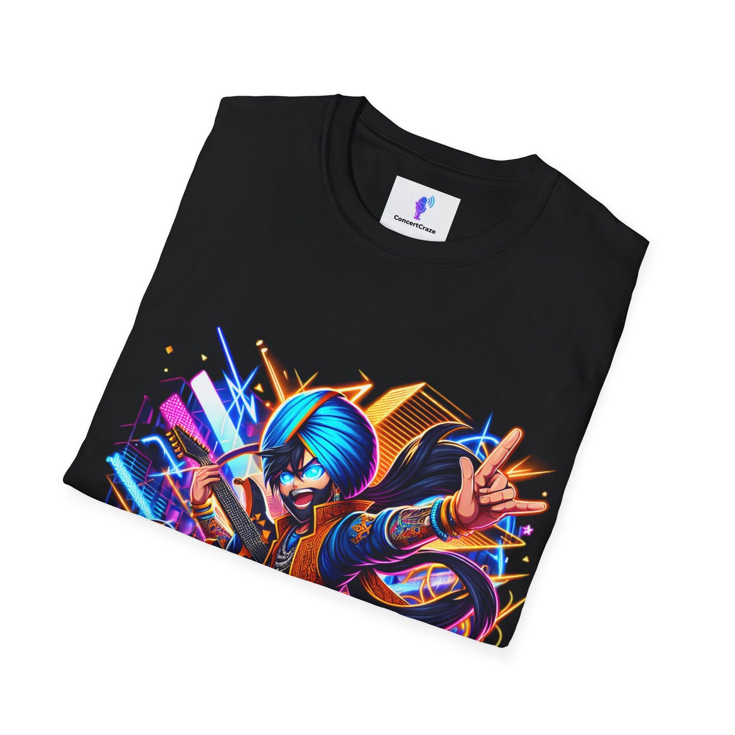 T-Shirt Anime Punjabi Rockstar Nachda Australia Naal Neon Lights