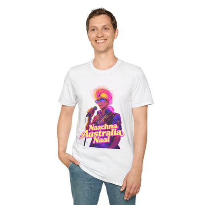 Neon Punjabi T-Shirt with 'Naachna Australia Naal' Design