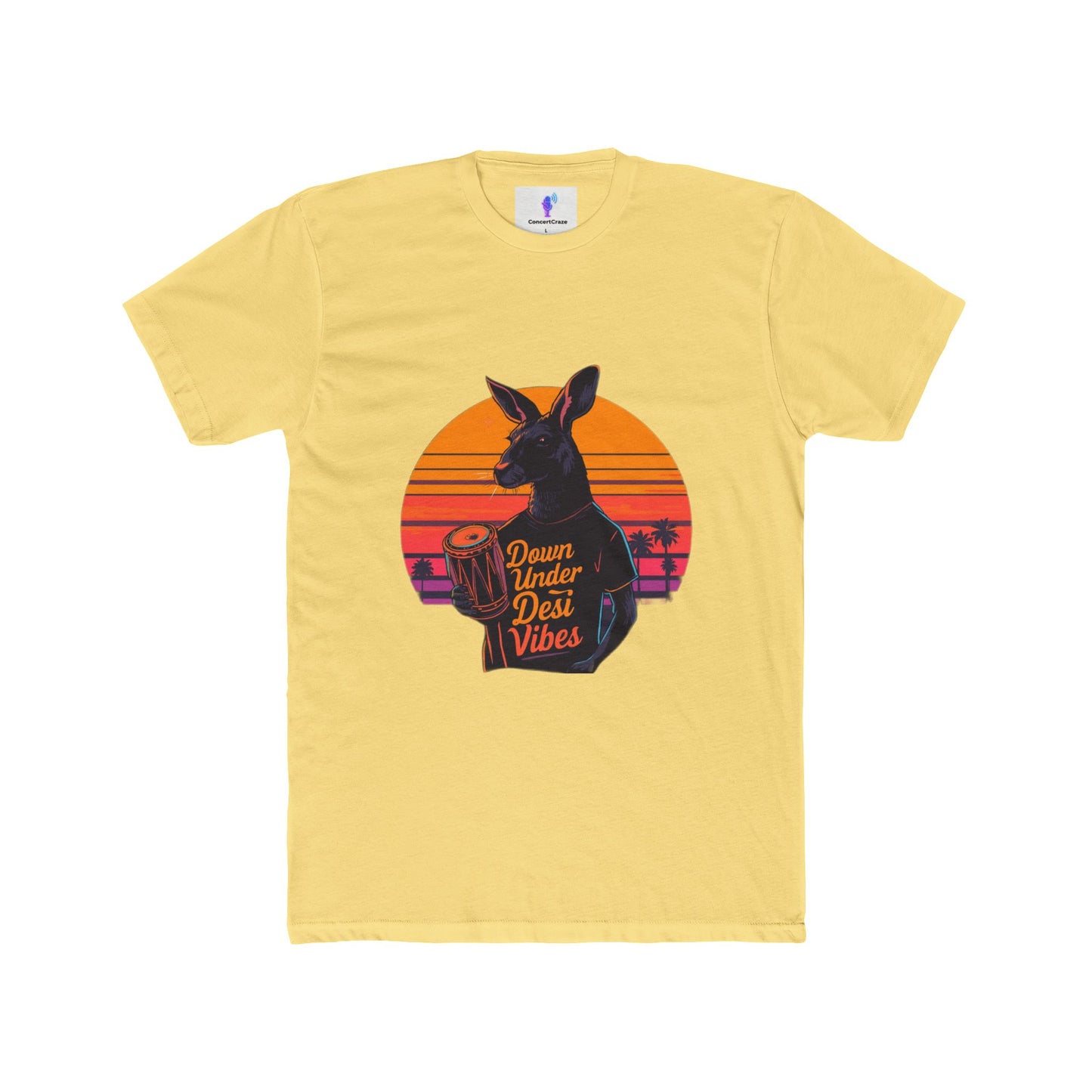 Crew Tee with &quot;Down Under Desi Vibe&quot; Kangaroo Design