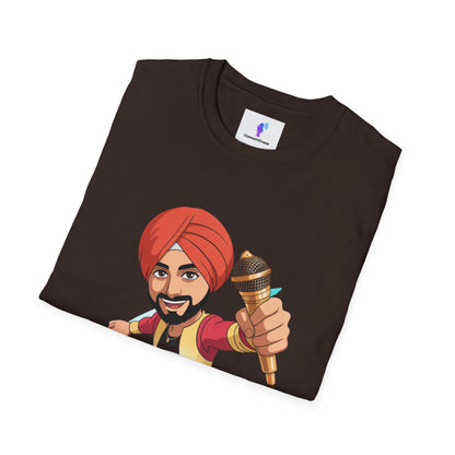 T-Shirt Anime Punjabi Character Glowing Mic Nachdi Vibe Global Tribe