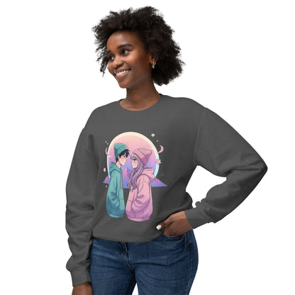 Couples Love Graphic Sweatshirt - Unisex Lightweight Crewneck