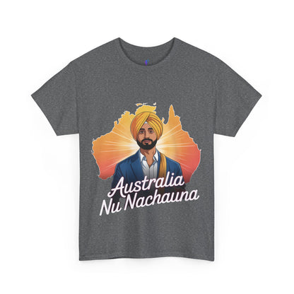 T-Shirt Anime Style Punjabi Singer Australia Map Neon Font Tee