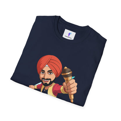 T-Shirt Anime Punjabi Character Glowing Mic Nachdi Vibe Global Tribe