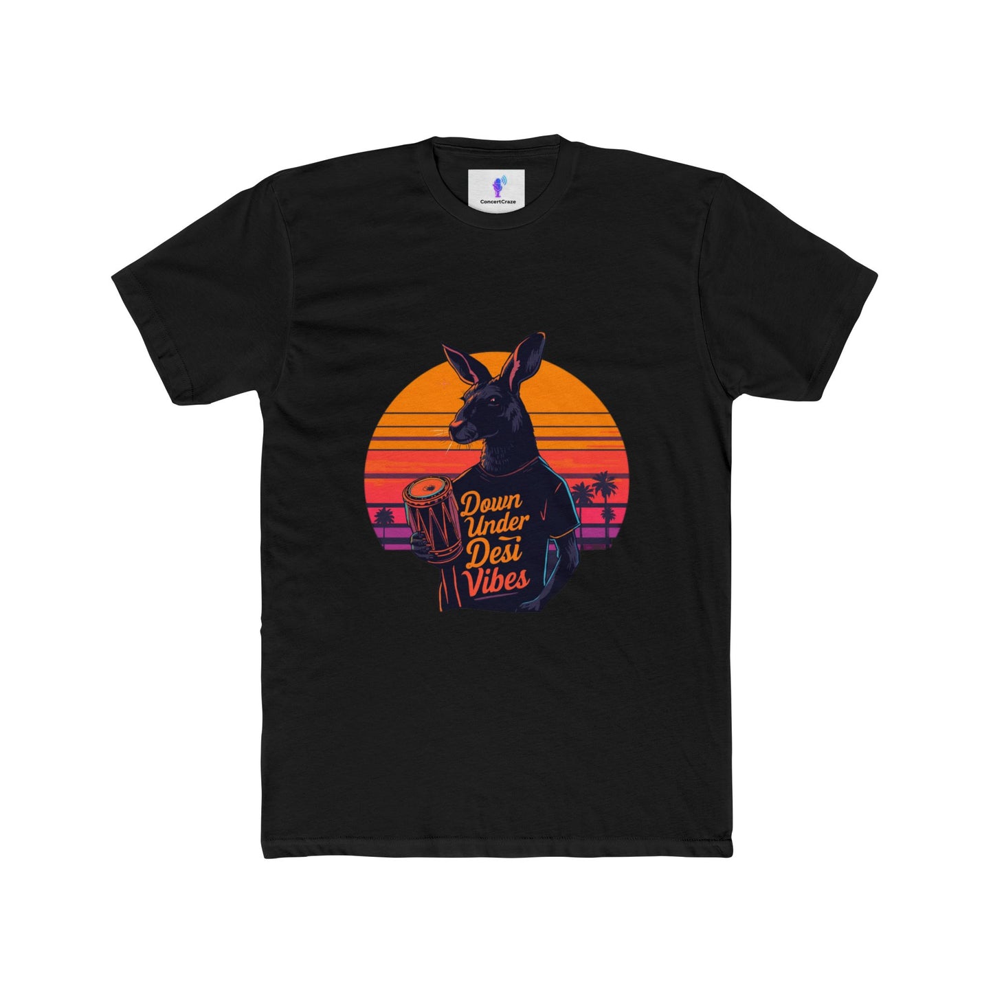 Crew Tee with &quot;Down Under Desi Vibe&quot; Kangaroo Design