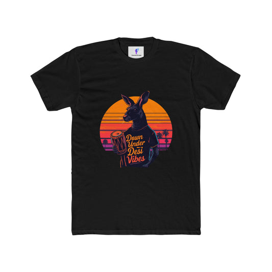 Crew Tee with &quot;Down Under Desi Vibe&quot; Kangaroo Design