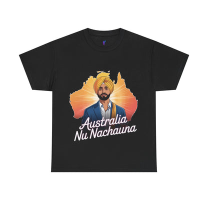 T-Shirt Anime Style Punjabi Singer Australia Map Neon Font Tee