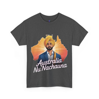 T-Shirt Anime Style Punjabi Singer Australia Map Neon Font Tee